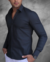 Camisa ML Zikani / Zip Off Marinho - Modelagem Slim Ref 0067