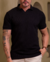 Polo OXN Old Money Gola V Tricot - Preta