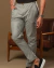 Calça OXN Alfaiataria Atenas Slim Fit com Regulagem Cinza Xadrez - comprar online