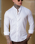 Camisaria OXN ML Gola Padre Slim Fit - Branca