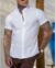 Camisaria OXN MC Gola Padre Slim Fit - Branca