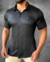 Camisa Zip Off / Zikani MC Preta Acetinada - modelagem slim