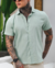 Camisaria OXN MC Flamê Modelagem Slim Verde Oliva - comprar online