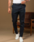 Calça OXN Alfaiataria Sarja Skinny com Regulagem Azul Marinho - comprar online