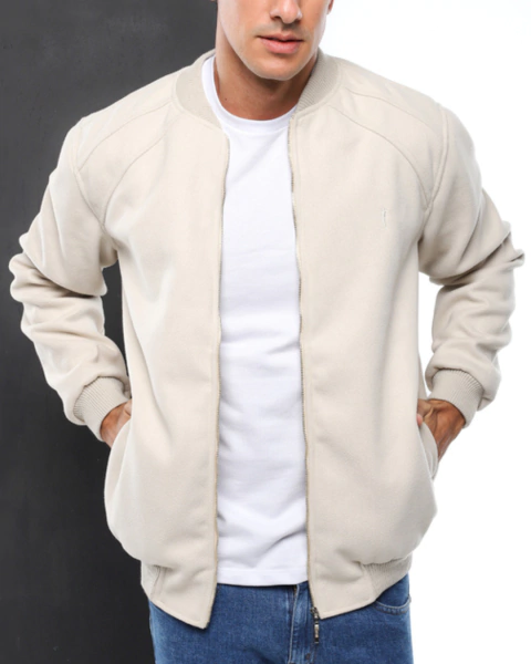 Jaqueta Zip Off Bomber com Zíper Areia Ref 918 - comprar online