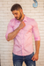 Camisa ML Zip Off / Zikani Rosa Bebê Acetinada - Modelagem Slim - loja online