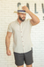 Imagem do Camisaria OXN MC Gola Padre Linho Crú - Modelagem Slim