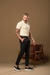 Calça OXN Alfaiataria Italiana Baly Com Regulagem Slim Fit Preta - comprar online