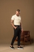 Calça OXN Alfaiataria Italiana Baly Com Regulagem Slim Fit Preta na internet