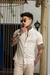 Camisaria OXN MC Gola Padre Linho Crú - Modelagem Slim - loja online