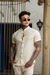 Camisaria OXN MC Gola Padre Linho Crú - Modelagem Slim