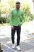 Camisa Zikani / Zip Off ML Gola Padre Verde Pistache Acetinada - modelagem slim Ref 80020 na internet