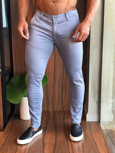 Calça Sarja Alfaiataria Zikani Super Skinny Azul Bebê