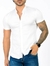 Camisa Zip Off / Zikani MC Gola Padre Branca Acetinada - Modelagem Slim - comprar online
