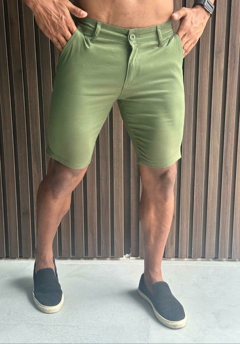 Bermuda Zip Off Sarja Alfaiataria Verde