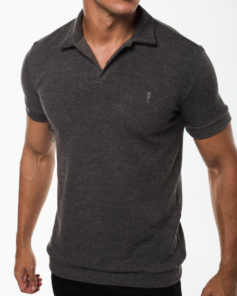 Camisa Polo Zip Off MC Gola Esporte Slim Chumbo Ref 916 - comprar online
