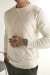 Blusa Sueter OXN Tricot Texture Slim Off White na internet