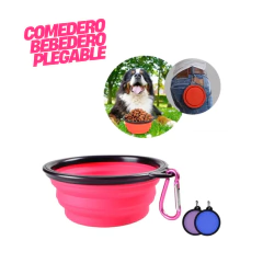 BOTELLA ALMACENADORA MÁS COMEDERO-BEBEDERO PORTÁTIL/PLEGABLE - Pretty Pet
