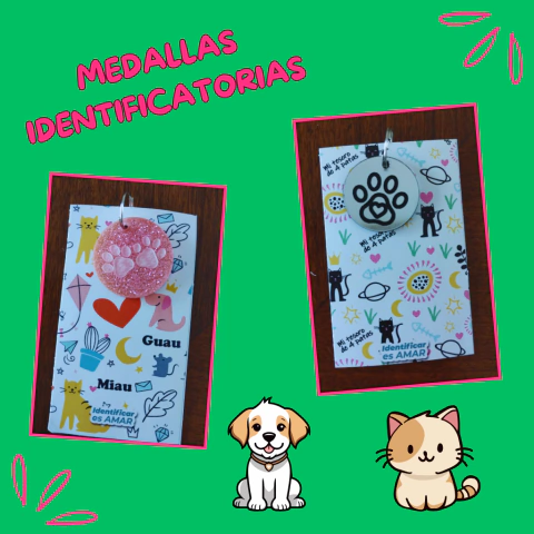 MEDALLAS IDENTIFICATORIAS PERROS Y GATOS