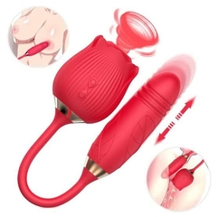 VIBRADOR ROSA SUCÇÃO COM PENETRAÇÃO EM VAI E VEM - Desbloqueio Feminino 