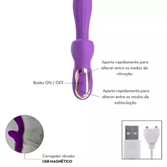 Vibrador CESAR - Ponto G com Ondas de Pressão Clitoriano – Recarregável - Desbloqueio Feminino 