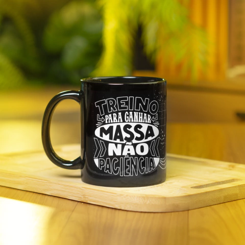Caneca Treino Sincera: "Malho Pra ganhar Massa" (Preta) - comprar online