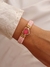 Bracelete Courino Rosa Banhado Ouro 18k