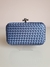 Clutch Treliça em Cetim Azul Escuro
