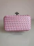 Clutch Feminina Treliça em Cetim Rosa Antigo