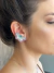 Brinco Feminino Ear Cuff Flor Banhado Rodio Branco na internet