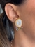 PRÉ-VENDA Brinco Feminino Resina Perolada com Cristais Coloridos Banhado Ouro 18K na internet