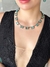 Colar Feminino Pedras Fusion Banhado no Rodio Negro