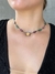 Colar Feminino Choker Pedras Fusion Banhado no Rodio Negro