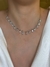 Colar Feminino Gotas Banhado no Rodio Branco