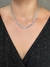 Colar Feminino Zircônias Baguete Banhado no Rodio Branco