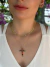 Colar Cruz com Pedrarias Banhado Ouro 18k - loja online