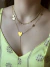 Colar Feminino Gravatinha Corações Banhado Ouro 18k - Lambrine Joias