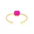 Bracelete Feminino Pedra Fusion Fúcsia Banhado Ouro 18k