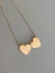 Colar Dois Corações Banhado Ouro 18k - comprar online