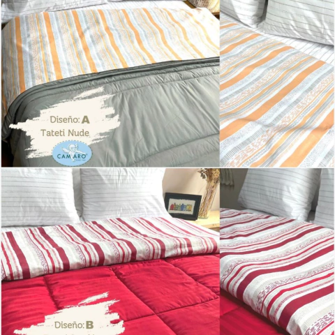 JUEGO DE SABANAS CAMARO ALLEGRA 144 HILOS 4 PIEZAS