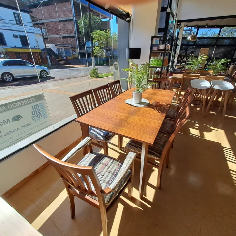 JUEGO DE MESA ZAID 1.80 CEDRO + 6 SILLAS Y 2 SILLONES