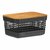 CESTO ORGANIZADOR NEGRO CON TAPA DE BAMBOO 2,5 L