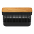 CESTO ORGANIZADOR NEGRO CON TAPA DE BAMBOO 2,5 L - comprar online