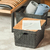 CESTO ORGANIZADOR NEGRO CON TAPA DE BAMBOO 2,5 L - Dilan Home