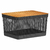 CESTO ORGANIZADOR NEGRO CON TAPA DE BAMBOO 20 L - comprar online