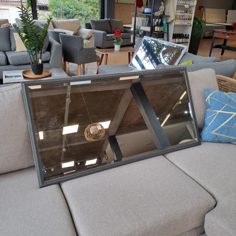 ESPEJO RECTANGULAR MEDIANO MARCO NEGRO (54 X 104)