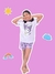 Pijama de Algodón Verano KUROMI LILA - Brilla en la oscuridad