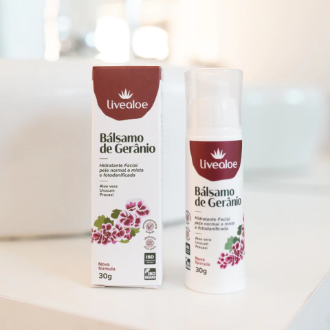 Hidratante facial Natural de Gerânio - peles mistas e fotodanificada - 30ml – Livealoe