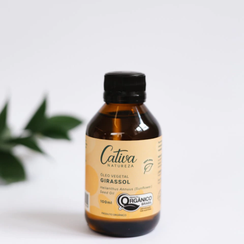 Óleo vegetal orgânico de girassol - Cativa Natureza - 100ml - comprar online