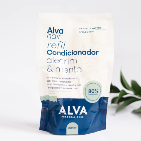 REFIL - Condicionador cabelos mistos e oleosos - Alecrim e Menta - 250ml - Alva - comprar online
